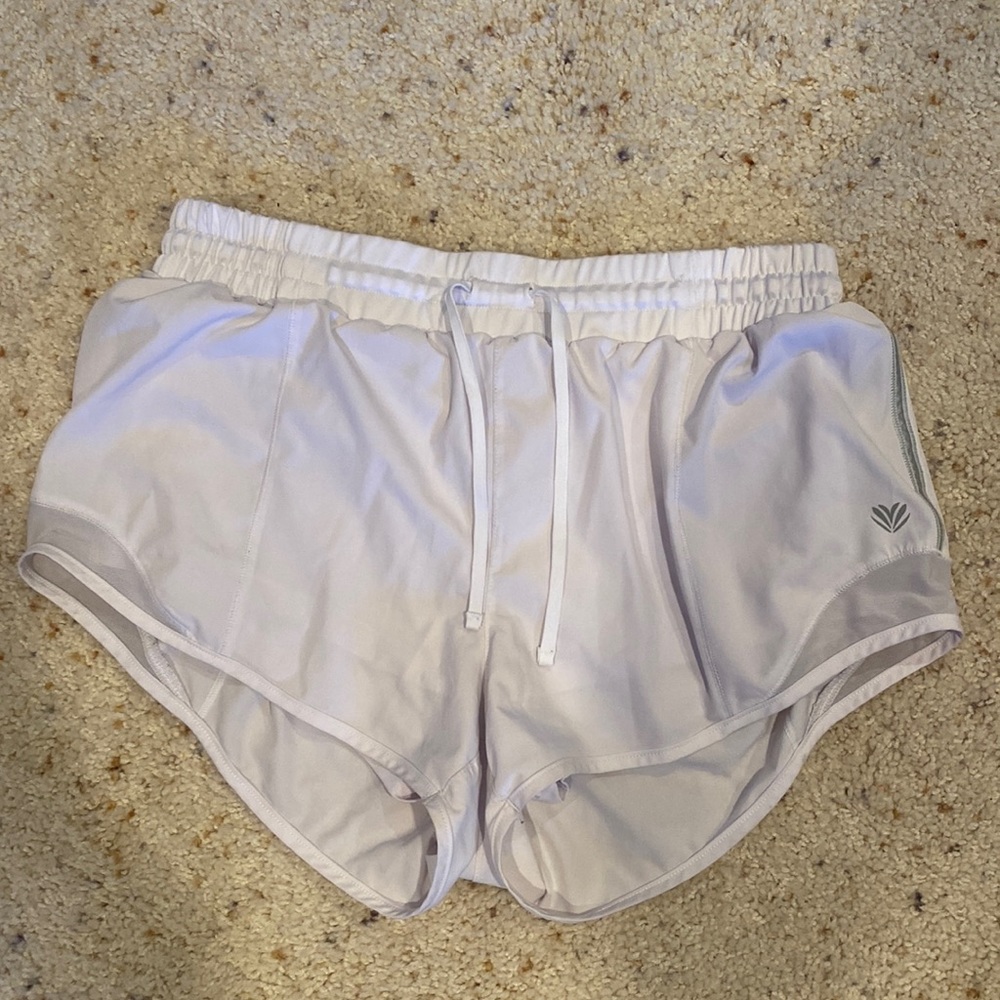White track shorts